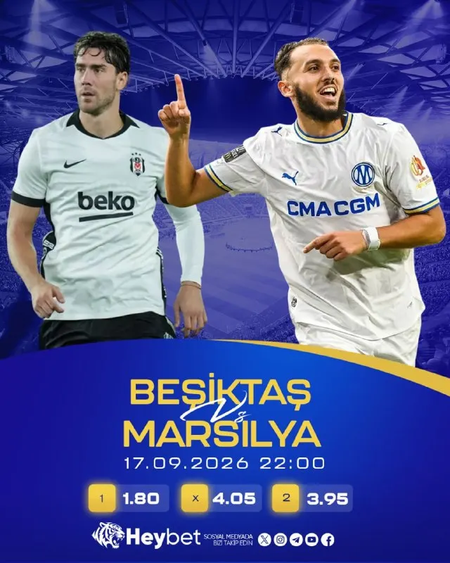 ⚽️HEYBET GÜNÜN MAÇI⚽️ Beşiktaş 🆚 Marsilya 🎯 Karşılaşmaya yüksek oranlar ve avantajlı…
