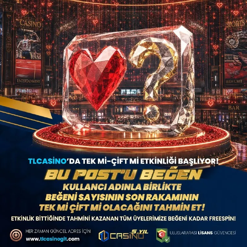 🔥TLCASİNO'DA TEK Mİ ÇİFT Mİ ? ETKİNLİĞİ BAŞLIYOR ! 🔥 🔥BU POST'U BEĞEN !🔥 KULLANICI ADINLA…