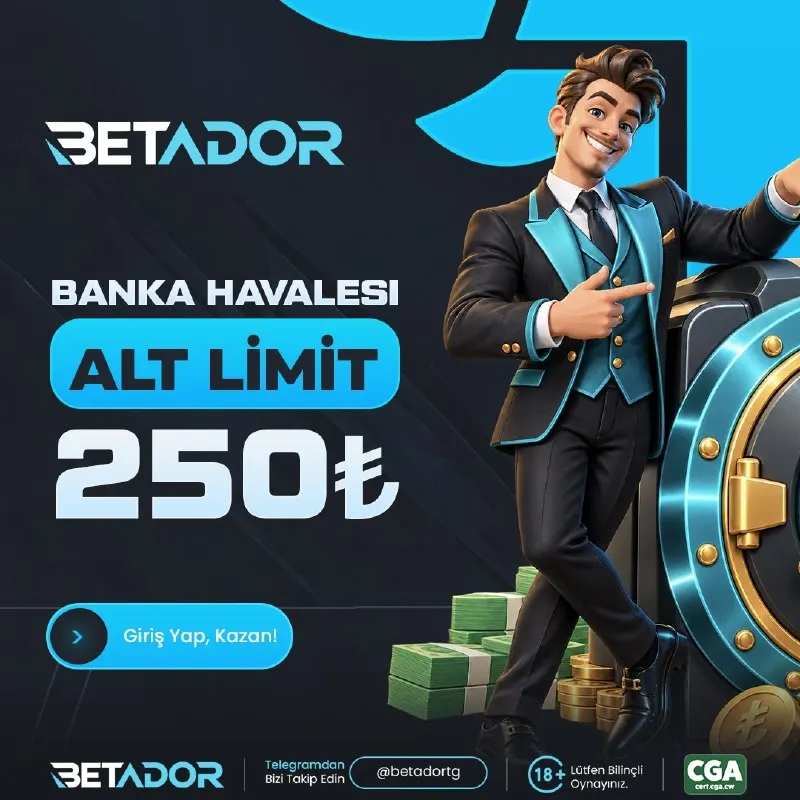 ALT LİMİT SADECE 250₺ Büyük heyecan için büyük limitlere gerek yok! Betador’da Banka…