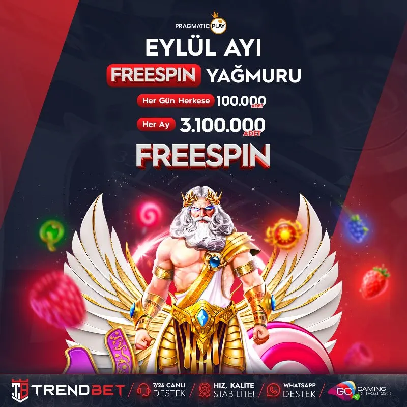 ⛈ TrendBet & Pragmatic Play Ortaklığıyla Eylül Ayı Freespin Yağmuru Başladı ‼️ 🔥 Eylül…