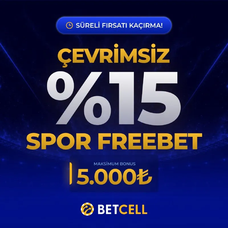 BUGÜNE ÖZEL | %15 SPOR FREEBET 20:00 – 23:00 saatleri arasında yapılan yatırımlara özel…