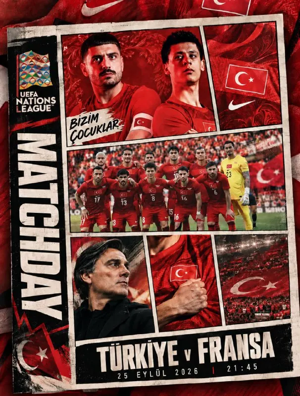 BUGÜN GÜNLERDEN MİLLİ MAÇ! 🇹🇷 ⚽️ #BizimÇocuklar ilk maçında Fransa karşısında sahada! 🔥…