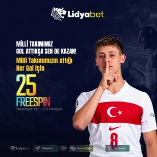 ⚽️ HER GOLÜN BİR ÖDÜLÜ VAR! 🇹🇷 Milli Takımımız gol atsın, 🎰 Lidyabet sana 25 FreeSpin…