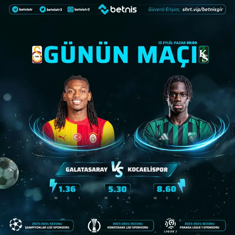 🔔 Günün En Çok Beklenen Maçı! 📅 Tarih: 20:00 ⚽️#Galatasaray 🆚 ⚽️#Kocaelispor 🎁GÜNLÜK…