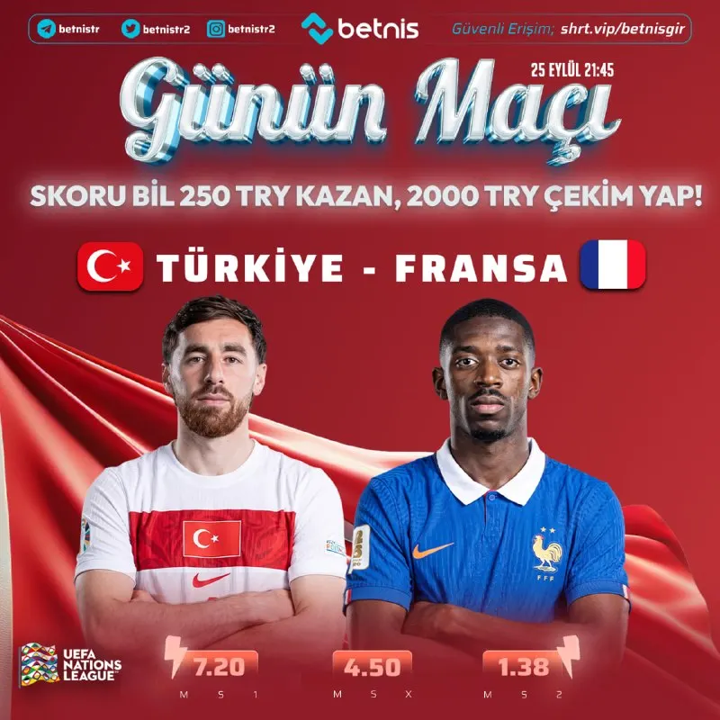 🔔GÜNÜN MAÇINA ÖZEL FREEBET ETKİNLİĞİ! ⚽️#Türkiye 🆚 ⚽️#Fransa Maçın skorunu tahmin et, 250…