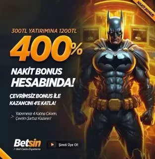 😎 Dev fırsat Betsin’de! 🧡 %400 Nakit Bonus ile avantaj seni bekliyor. 💰 Çevrimsiz bonus…