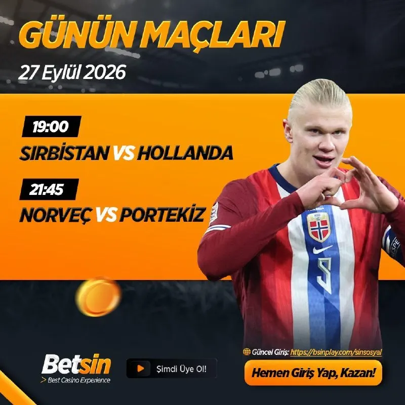 ⚽️ Günün maçları Betsin’de! 🤩 Günün öne çıkan mücadeleleri Betsin'de seni bekliyor. 🤩…