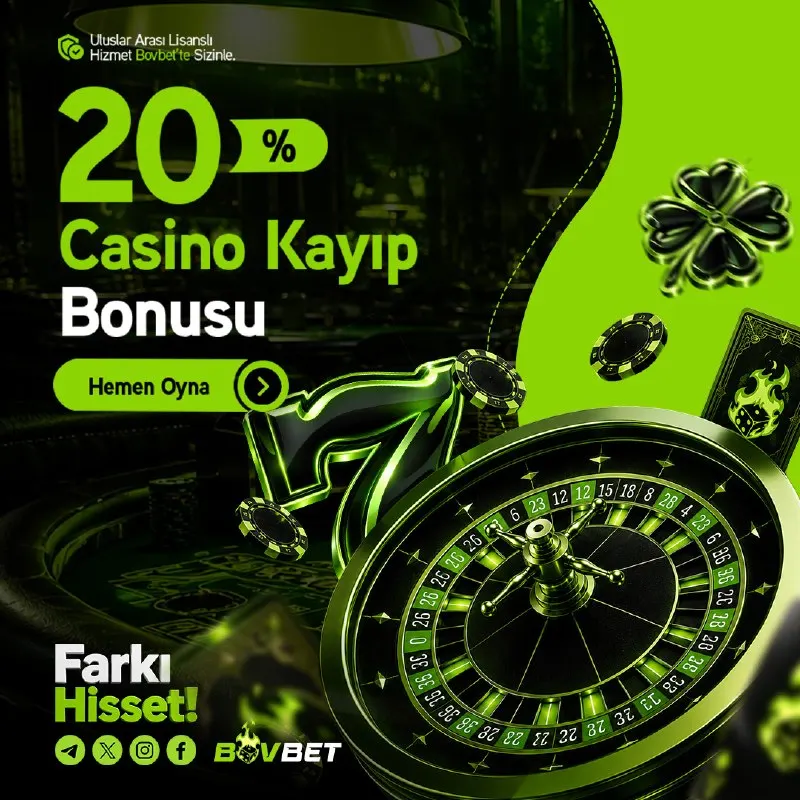 🍀 BOVBET'TE FARKI HİSSET! 💚🎰 ✨Uluslararası lisanslı hizmet kalitesiyle Bovbet’te…