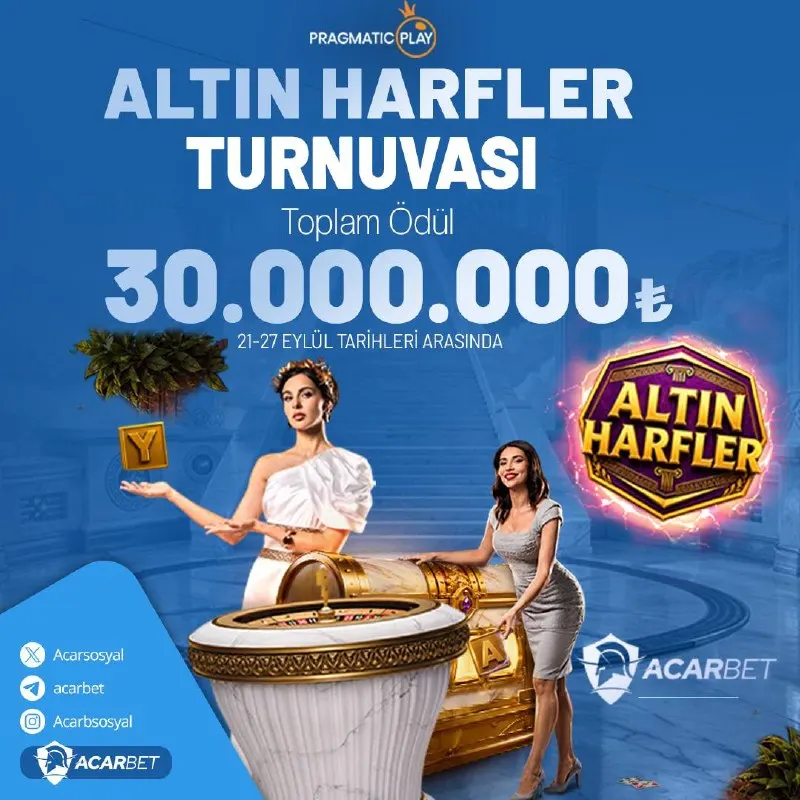 Aksiyon başlasın! 🌟 Acarbet ile Altın Harfler turnuvasında yerini al, kazanç ve eğlenceye…