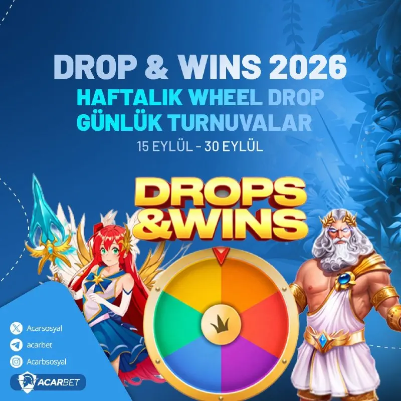Şansını denemeye hazır mısın? 💥 Haftalık Wheel Drop Turnuvası başladı! Drops & Wins ile…