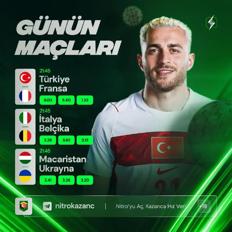 🔥 GÜNÜN MAÇLARI VE ORANLARI HAZIR! 🔤 🕙 Fransa 1.33 ile açık ara favori. Diğer iki maçta…