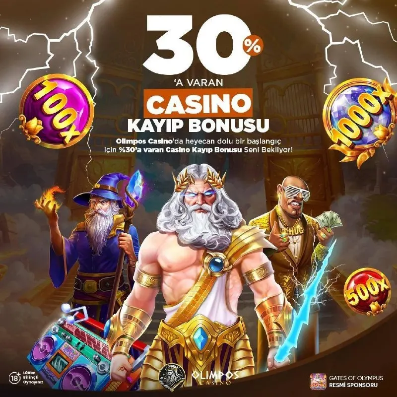 💥 Olimpos’ta %30’a Varan Kayıp Bonusu! 🎰 Kaybettiğin anlar dert değil! 🤍 Olimpos…