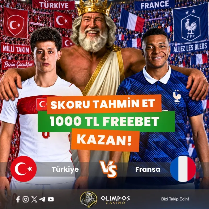 🤍 OLİMPOS SKOR TAHMİN YARIŞMASI Türkiye vs Fransa ⚡️Katılmak için tıkla! 💸Skoru Bil…