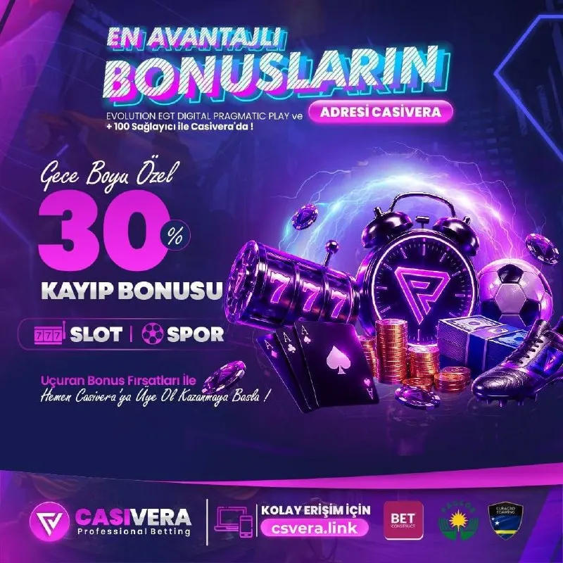 🌙 GECE KAYIPLARINIZA ÖZEL NET %30 SLOT & SPOR KAYIP BONUSU 🎰 Saat 00:00 - 09:00 saatleri…