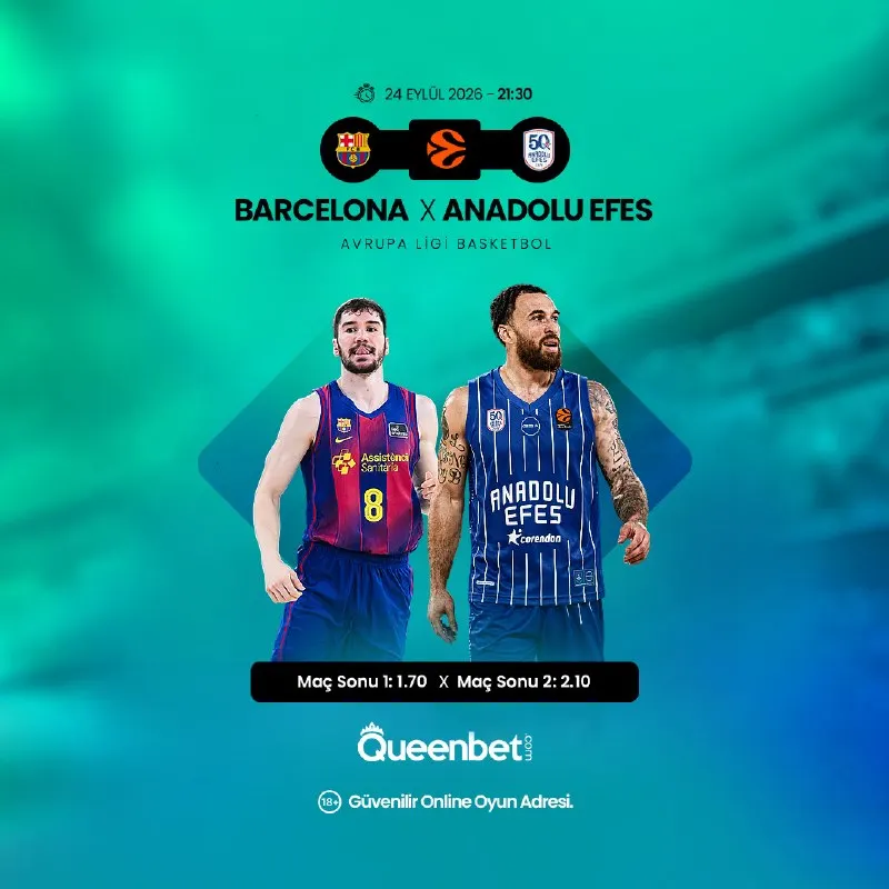 🏆 EuroLeague 1. Hafta ⏰ 21:30 Barça - Anadolu Efes 🧠 Set hücumu vs hızlı hücum… Koç…