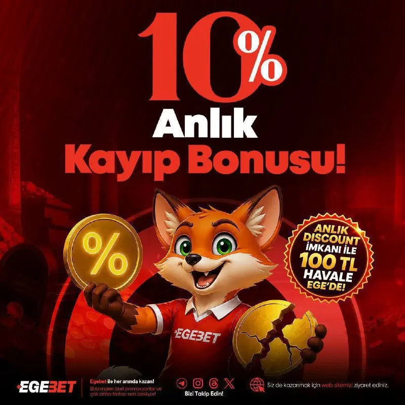 🎁🎁🎁🎁🎁🎁🎁🎁🎁 🔊EGEBET’TE KAYIP BONUSU ARTIK ANLIK! 💸%10 Anlık Kayıp Bonus ile oyun keyfinize…