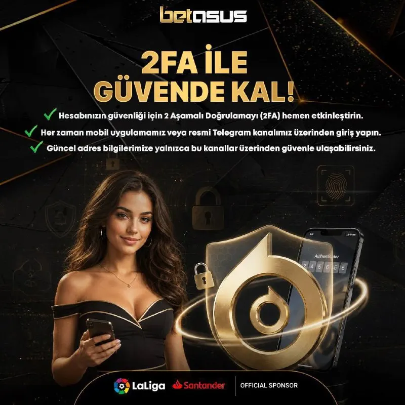 🔐 Betasus 2FA ile Güvenli Hesap, Sınırsız Eğlence! ⚡️ İki faktörlü doğrulama sayesinde…