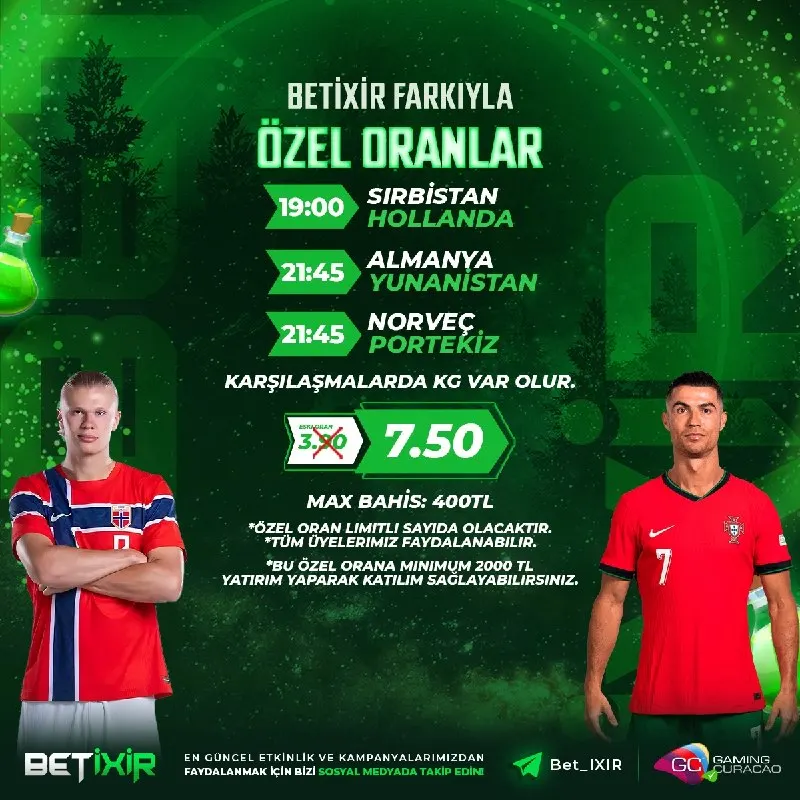 📈 BetiXir'den Dev Maçlara Özel Oran Fırsatı ☄️ ⚽️ Sırbistan ❌ Hollanda ⚽️ Almanya ❌…