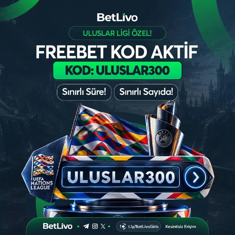 ⚽️ ULUSLAR LİGİ ÖZEL 🚨KOD TÜKENMEK ÜZERE! 🚨 KOD: 🅰️🅰️🅰️🅰️🅰️🅰️🅰️🅰️🔢🔢 🏆 Kod benden, kupon…