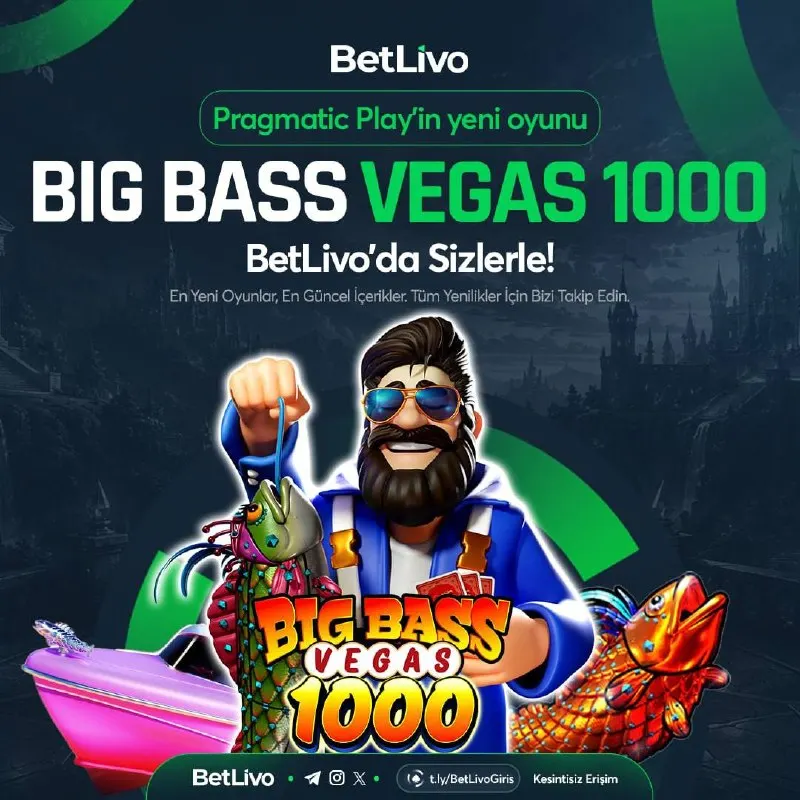 🎣 Big Bass Vegas 1000 şimdi BetLivo’da!💥 💚Balık avının heyecanı ve eğlenceli atmosferiyle…