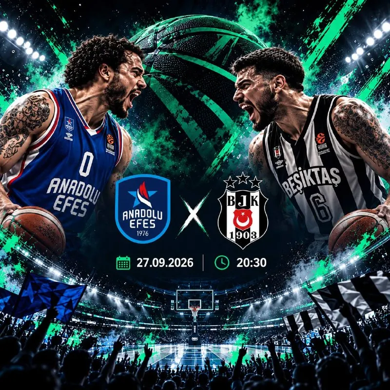 🏀 DERBİ GECESİ! 🔥 Anadolu Efes 🆚 Beşiktaş ⏰ 20:30 🎯 Tahminine güvenenleri bekliyorum!…