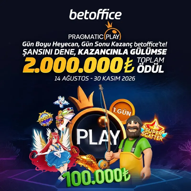 🏆 BetOffice x Pragmatic Play Günlük Turnuvası Başladı! 🎰 Bugünün 100.000₺ ödül…