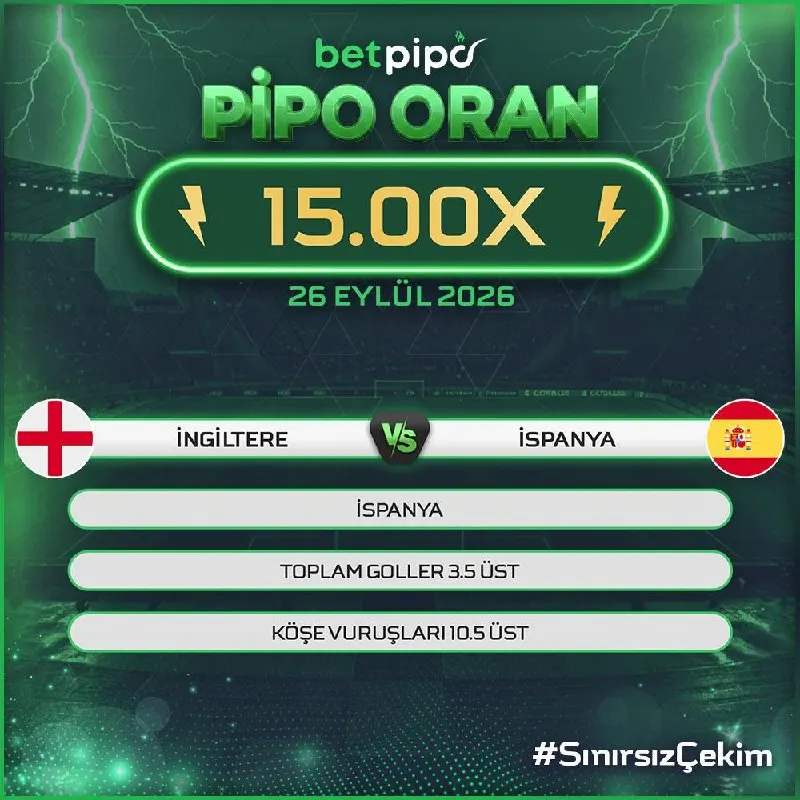 📲🔴🟢📺😁🥰😙😌 ⚽ İngiltere - İspanya 📈 Pipo Özel Oran: 15x 📌 Son 7 gün İçerisinde 500₺ ve Üstü…