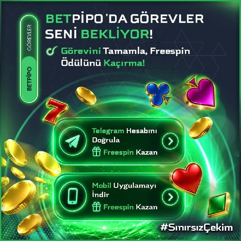 💚 BETPİPO’DA GÖREVLER SENİ BEKLİYOR! Telegram hesabını doğrula veya Betpipo mobil…