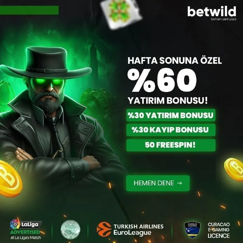 1️⃣ 🔠🔠🔠🔠🔠🔠🔠 🔠🔠🔠 3️⃣ 🔠🔠🔠🔠🔠 🔠🔠🔠❗️❗️ 🥎 #Betwild'da Hafta Sonuna Özel %60 Duble Bonus…