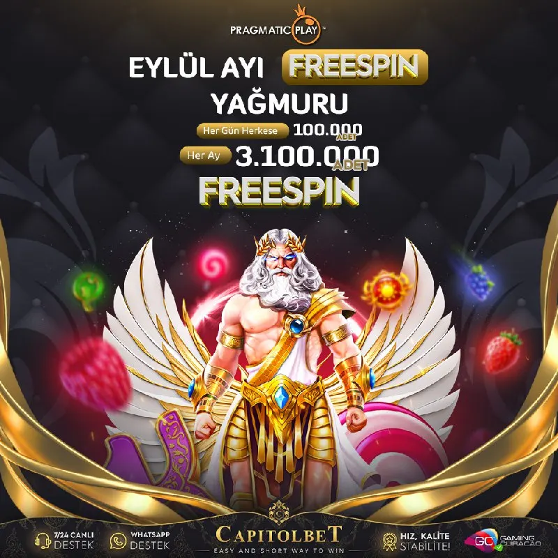 ⛈ CapitolBet & Pragmatic Play Ortaklığıyla Eylül Ayı Freespin Yağmuru Başladı ‼️ 🔥 Eylül…