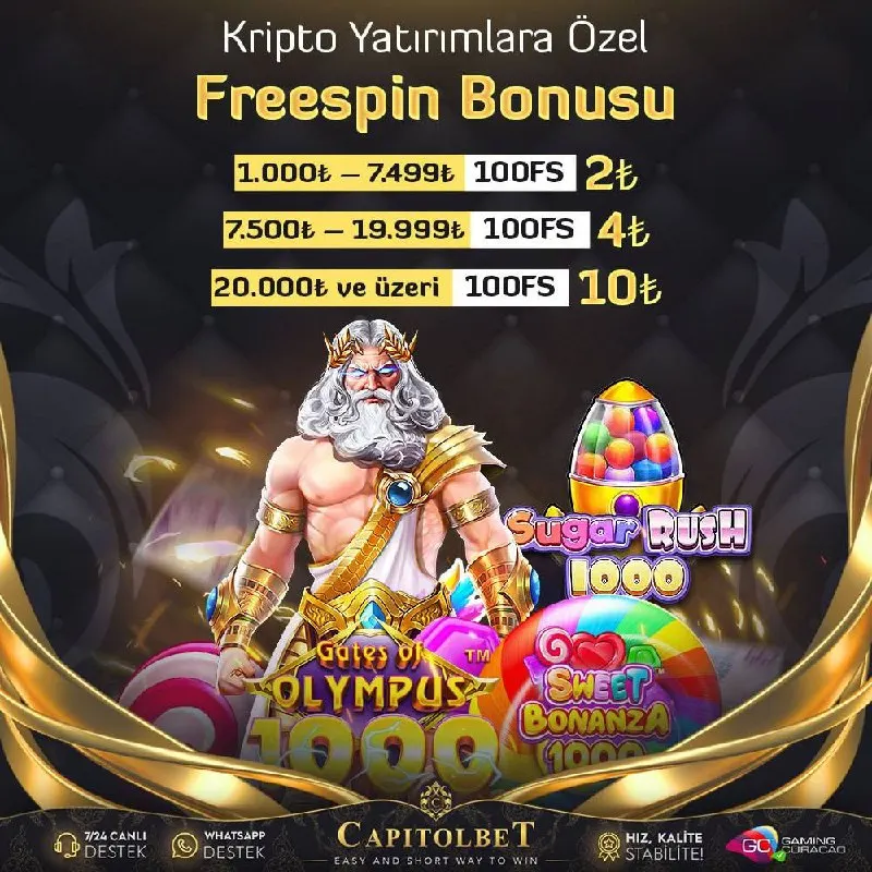 🏆 #CapitolBet'te Bonusların Sonu Gelmiyor ⁉️ ✨ Kripto Yatırımlara Özel Freespin Bonusu 📢…