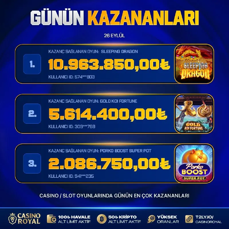 ✅ İLK SIRANIN SAHİBİ SLEEPING DRAGON ✅ Gold Koi Fortune ikinci, Porko Boost Super Pot…