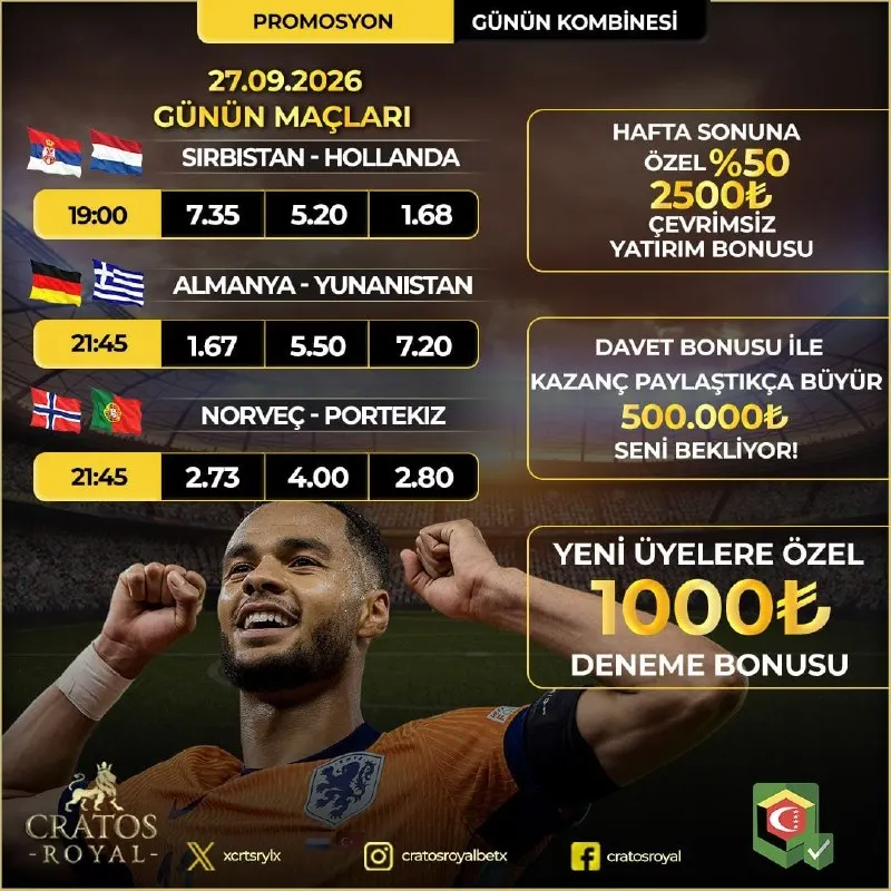 👑👑👑👑👑 👑👑👑👑🎰👑👑 CratosRoyalBet ile Akşamın Maçı Hazır !! ❗️Kuponlara ulaşmak için spor…