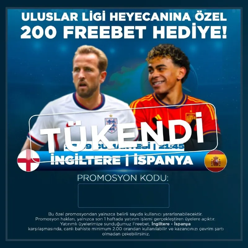 🚨 Promosyon kodumuz tükenmiştir. Etkinliğimize gösterdiğiniz ilgi için teşekkür ederiz! 🔔…