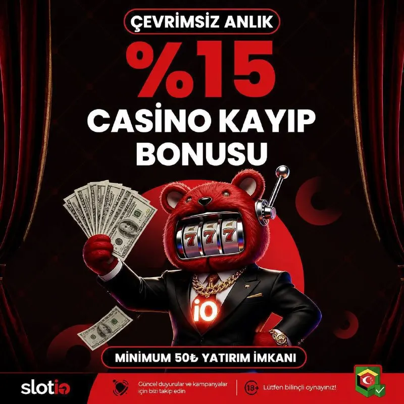 🔥 ANLIK ÇEVRİMSİZ %15 KAYIP BONUSU! 😎 Slotio'da kayıp bonusu artık günlük değil anlık! 🤩…