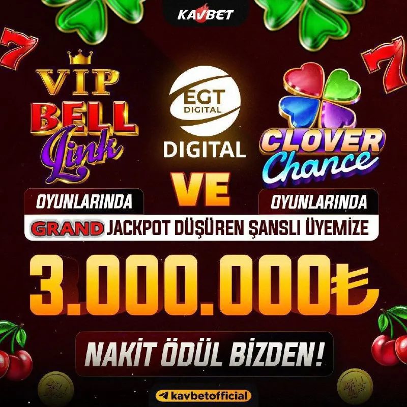 👑 EGT Digital sağlayıcısı VIP Bell Link ve Clover Chance oyunlarında Grand Jackpot…
