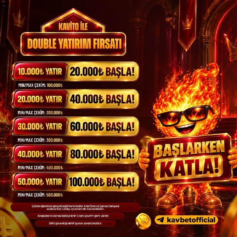 🥰Kavito ile Double Yatırım Saatleri Başladı ❗️ 🕔 20.00 - 23.59 saatleri arasında geçerli…