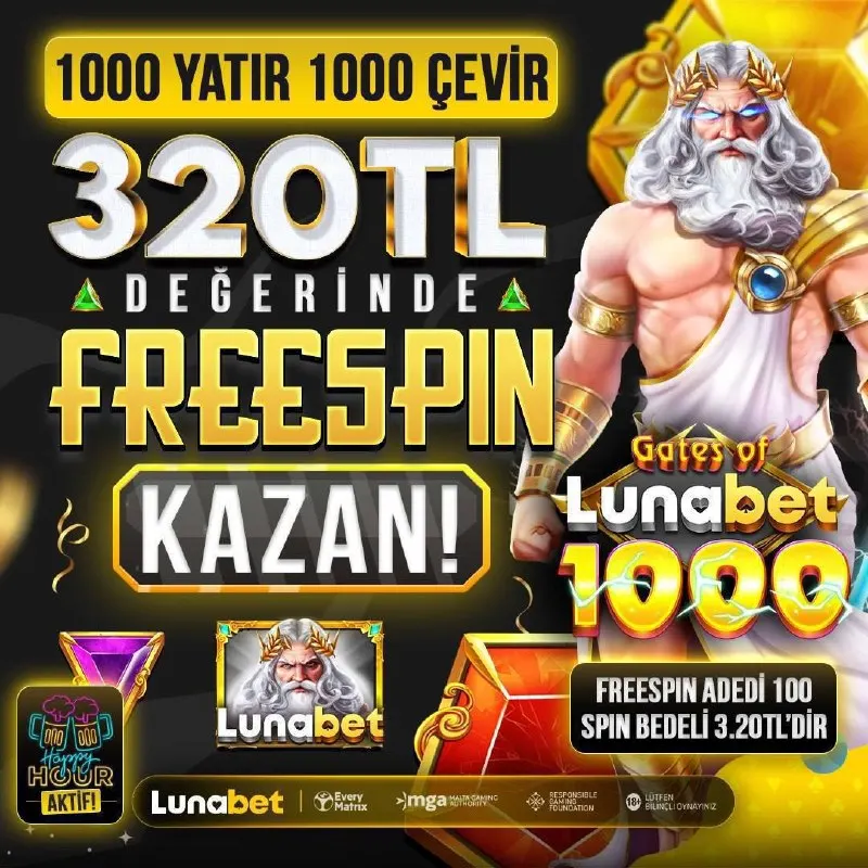 🔞 LUNA HOUR BAŞLADI! 💰 1000 TL Yatır – 1000 Çevir 🎁 Toplam 320 TL değerinde 100 FREESPIN…