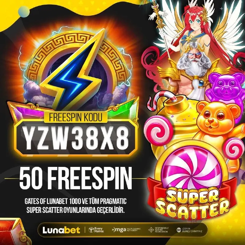 Kazandıran Kod Aktif! 🎁 Pragmatic Super Scatter ve Gates Of Lunabet 1000🌟 oyununlarında…