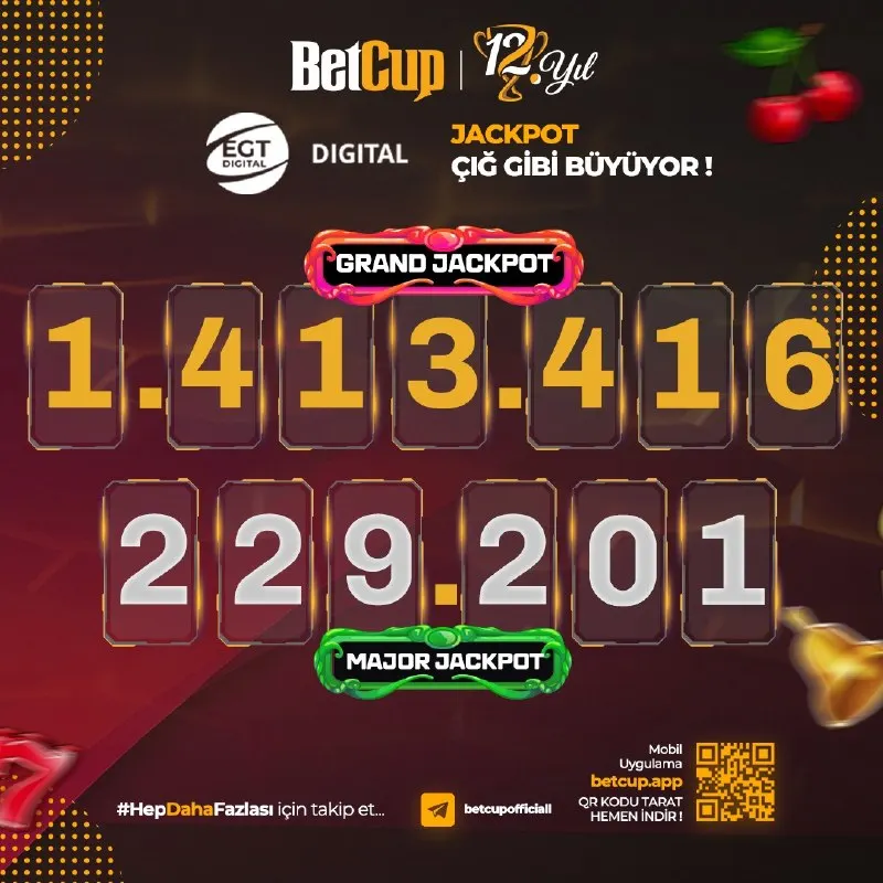 🔹 BetCup'ta EGT Digital Ceplerinizi Doldurmaya Devam Ediyor 🔔 ➡️GRAND ve MAJOR JackPot…