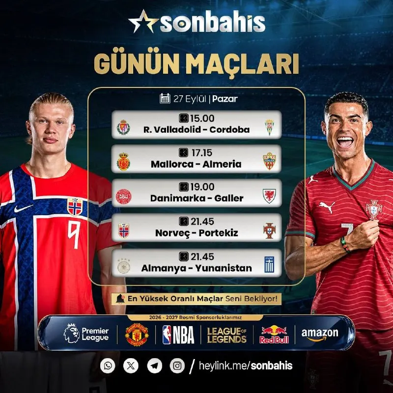 💥GÜNÜN MAÇLARI 🔥Günün karşılaşmalarında oranlar yükseltildi! ⚫️Günün karşılaşmalarını…