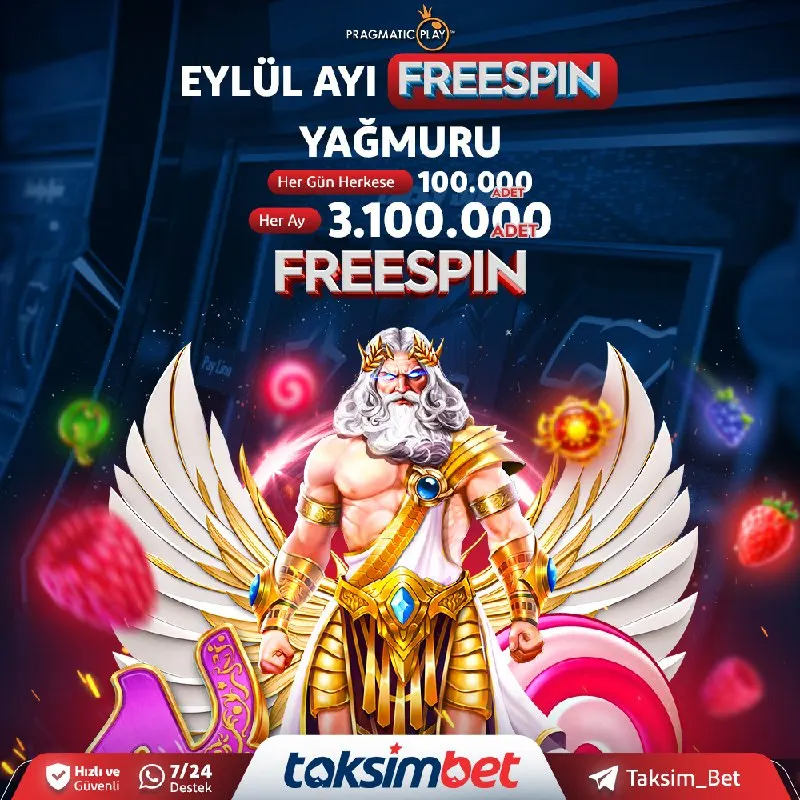 ⛈ TaksimBet & Pragmatic Play Ortaklığıyla Eylül Ayı Freespin Yağmuru Başladı ‼️ 🔥 Eylül…
