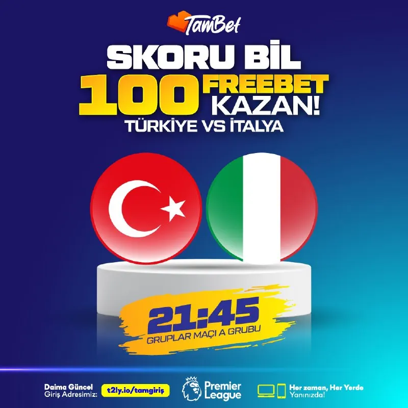 🔥GERİ SAYIM BAŞLADI!!!🔥 ⚡️TÜRKİYE - İTALYA⚡️ 🔜 21:45 ⚽️Maç sonu skorunu tahmin et…