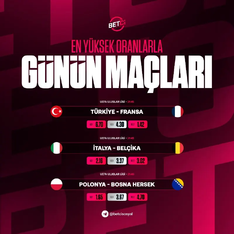 ⚽️ GÜNÜN FUTBOL BÜLTENİ! 🤩 Türkiye 🫠 Fransa 🤩 İtalya 🫠 Belçika 🤩 Polonya 🫠 Bosna Hersek…