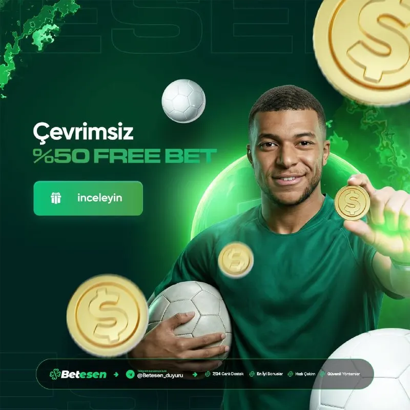🔥 %50 ÇEVRİMSİZ FREEBET FIRSATI! ⚽️🎁 💰 %50 Freebet avantajı 🚫 Çevrim şartı yok! ⚽️ Spor…