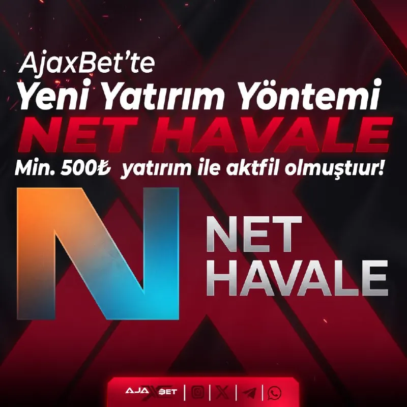 5 0 0 TL LİMİTLE N E T H A V A L E SİZLERLE TÜRKİYENİN EN SEVİLEN YÖNTEMİ 🌟IŞIK HIZINDA…