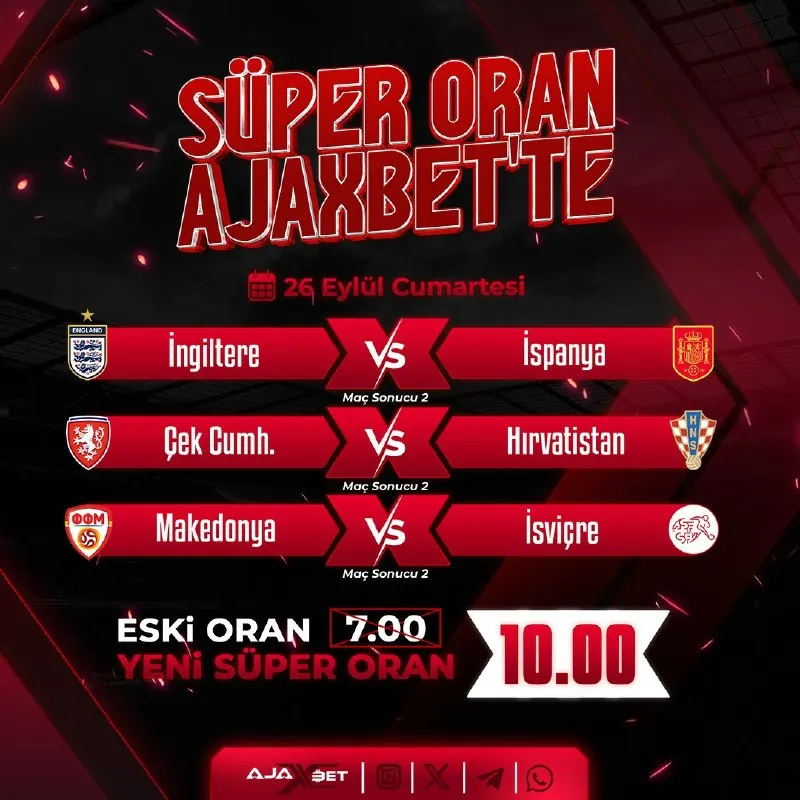 ✨ SÜPER ORAN SİZLERLE ✨ ⚽️ 10 . 00 ⚽️ 💥 EK YATIRIM ŞARTI YOK ! 🤩🤩🤩 Maç Sonucu ( 2 - 2 - 2…