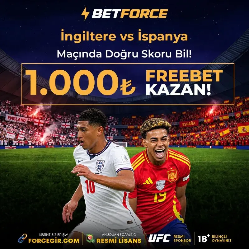 ⚠️ Doğru Skoru Bil, 1.000₺ Freebet Kazan! ⚽️ İngiltere 🆚 İspanya maçının doğru skorunu…