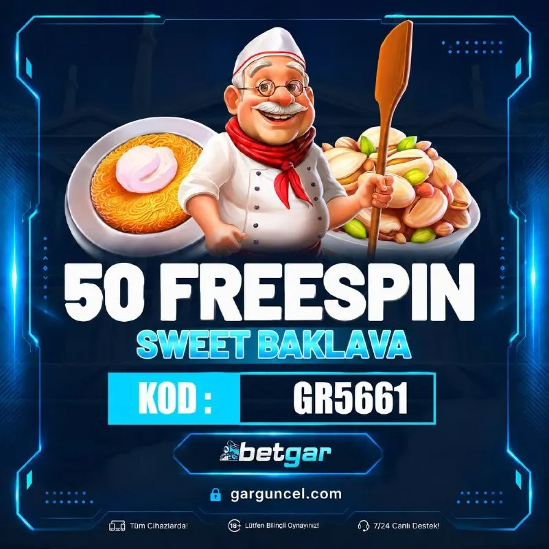 🤩 BETGAR KODU DÜŞTÜ! Sweet Bakalava oyununda Geçerli Kod Aktif! 17:00 ⏰ %100 HAPPY HOUR…