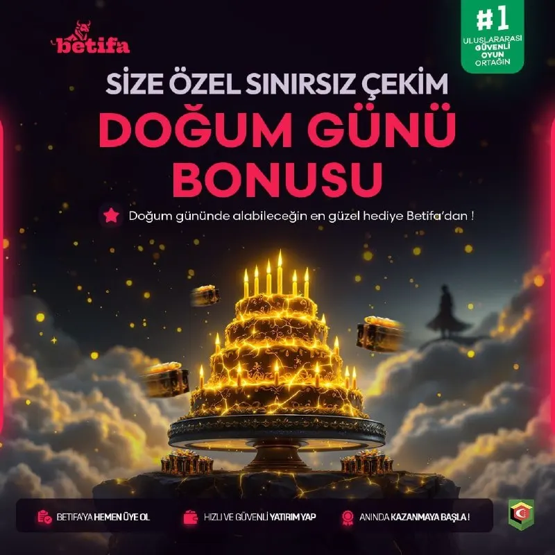 🎂 DOĞUM GÜNÜNDE 1000 TL DEĞERİNDE FREESPIN HEDİYE! 🥳 Doğum günün Betifa’da daha da özel!…